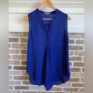 LIKE NEW! ALLISON JOY FOR EVEREVE BLUE CHIFFON SLEEVELESS FLOWY BLOUSE | SIZE M